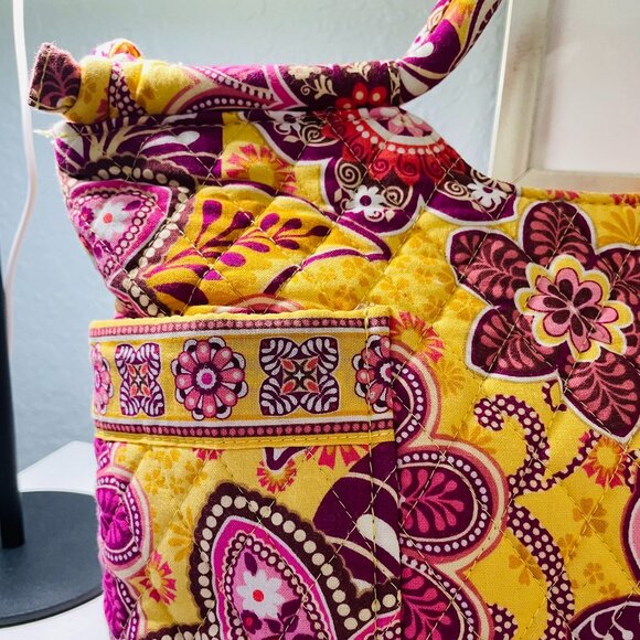 Vera Bradley Gabby Bag Bali Gold Quilted Floral Tote Retired Print - Picture 3 of 9